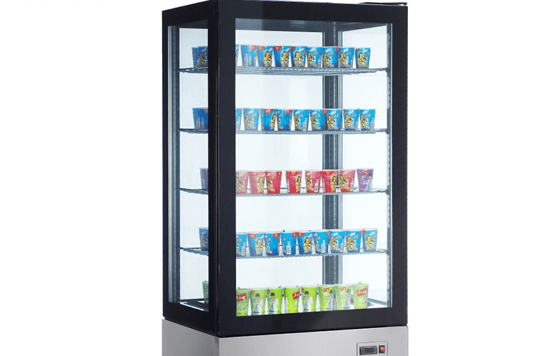 Smeta 550L Counter Top Display Fridge with Four Sided Glass