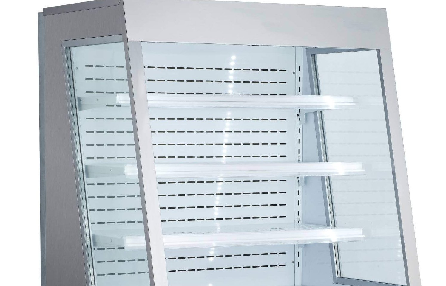 Smeta open multideck fridge - double tempered glass doors