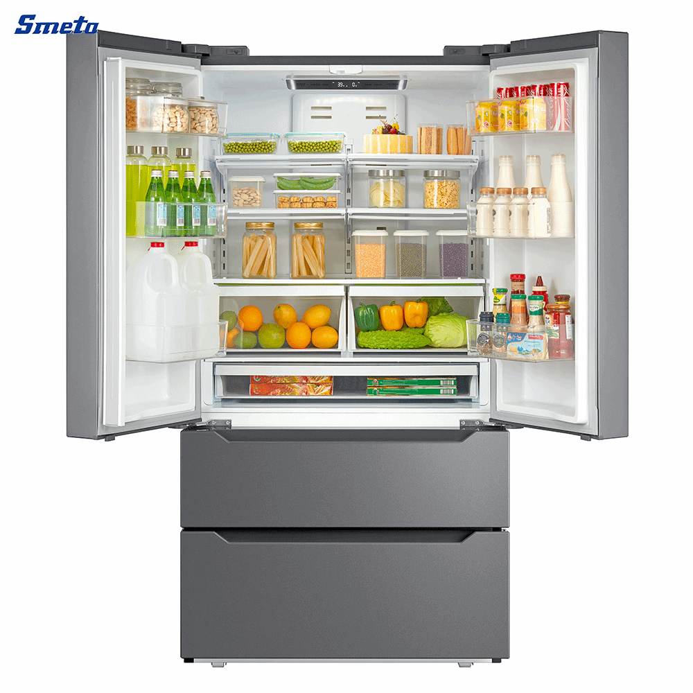 Smeta 22.5 Cu. Ft. Counter Depth French Door Refrigerator 4-Door with ...