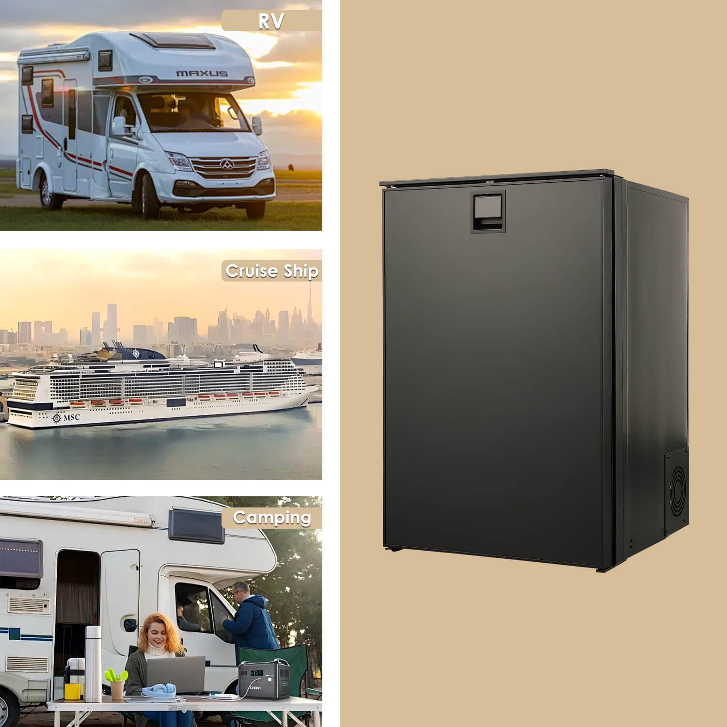 110L 12V DC Fridge for Campervan with Low Power Consumption